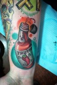 Schoolboy arm painted watercolor sketch creative jar tattoo picture