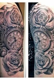Rose tatuaż zegar chłopiec włosy róża obraz zegar tatuaż