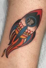 Pojkar armmålade akvarell skissar kreativ raket tatuering bild