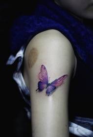 Arm 3d color butterfly personality tattoo pattern