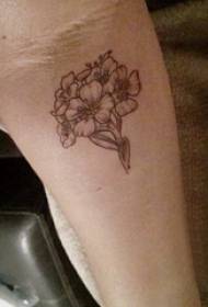 Flower tattoo pattern, male arm, flower tattoo pattern