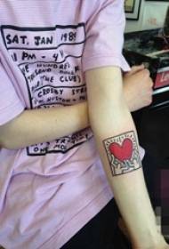 Girl arm on black line creative love tattoo picture