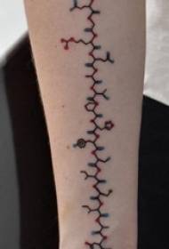 Schoolboy arm on black line geometric element symbol tattoo picture