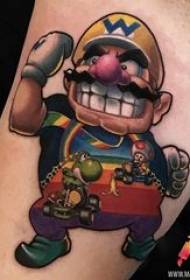 Super Mario tatuiruotė Vyras Super spalvos tatuiruotė ant rankos