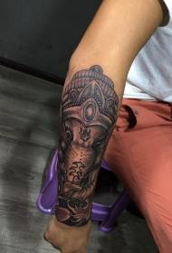 Elephant god tattoo on the boy's arm