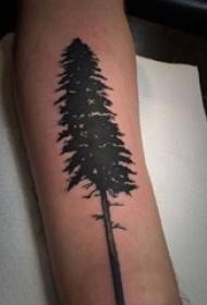 Schoolboy arm on black point thorn simple abstract line plant pine tattoo picture