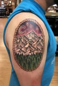 Tattoo picture of mountain peaks