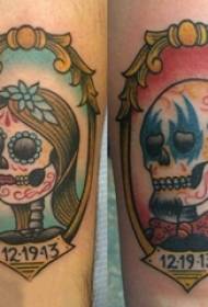 Couple tattoos couple arms on skull tattoo pictures
