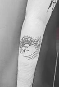 Arms on black and white gray style geometric elements abstract lines tattoo pictures