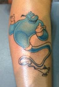 Tetovējuma karikatūra, zēns, uzkrāsots uz tetovējuma, karikatūras attēls