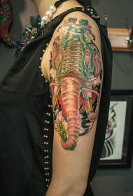 Girl arm weights good looking elephant tattoo pattern
