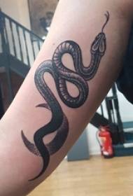 Ruka tetovaža slika dječakova ruka na slici crne zmije tetovaža