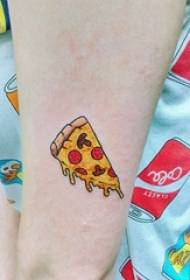 Lengan prawan dicet watercolor gambar tato pizza super cute