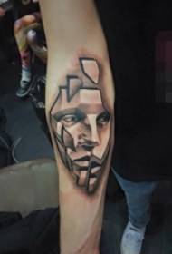 Lány karja a fekete vázlat kreatív portré töredéke tetoválás kép