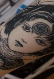 Flicka karaktär tatuering mönster pojke student flicka karaktär tatuering mönster