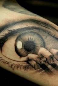 Boys Arms on Black Gray Sketch Sting Tips Creative Eye Tattoo Picture