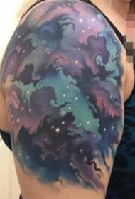 Boys arm painting skills abstract lines starry sky tattoo pictures