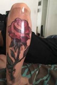 European and American Rose Tattoos Male Painted Roses on Arms Tattoo Picture
