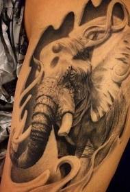 Braț model de tatuaj schiță elefant realist 3D