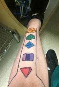 more personality on the calf Geometric stereoscopic graphic tattoos