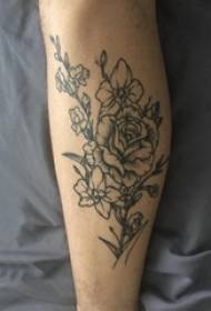 literaire bloem tattoo meisje kalf boven kunst bloem tattoo foto