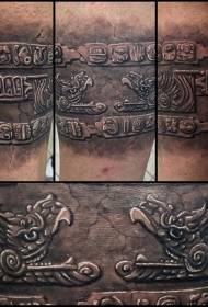 Been bruin Egyptische oude stenen tattoo patroon