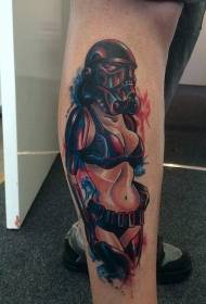 Нога боја секси бура коњаница жена тетоважа слика