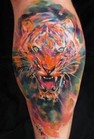 Ben akvareller brusande tiger tatuering bilder