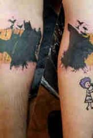 Batman logo tatoeëer paar op die gekleurde tatoeëermerk van Batman logo  98940 @ Vancouver tattoo girl calf on van Gogh tattoo Picture