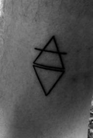 boys calf on black lines geometric elements tattoo Picture
