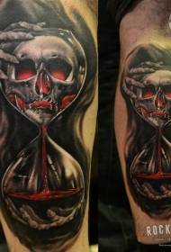 Tatuatge de crani de sang d'estil de color nou estil de la cama