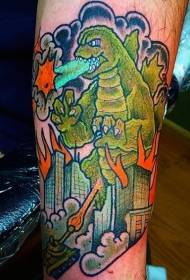 Leg color gossip monster tattoo pattern