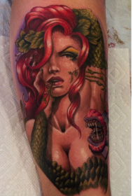 Slika nogu u boji seksi ženske ilustracije stil tetovaža