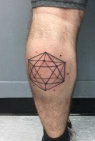 Geometrični tatoo fant na teletu Geometrična tetovaža črna slika