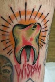 teeth pattern tattoo male shank on colored tooth tattoo picture