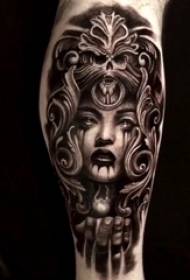 Character tattoofotografie samec stopka dívka charakter tetování vzor