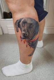 Mga Puppy Tattoo Boys sa Calf Puppy maliit na larawan ng tattoo ng hayop