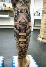 Нога црна кафеава мала светилник слика за тетоважа