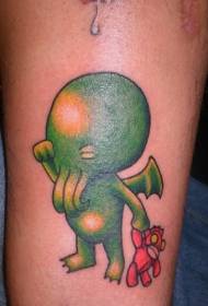 Leg color creature monster child tattoo picture