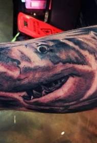 Leg brown big shark leg tattoo pattern