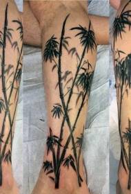 Leg color natural bamboo tattoo pattern