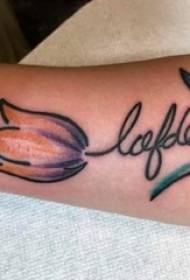 Patrón de tatuaje de tulipán pantorrillas de niños en imágenes de tatuaje de tulipán