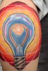 Шаблон татуювання великої лампочки чоловічого кольору ніг