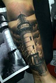 Нога смеђа величанствен узорак тетоваже с маяром