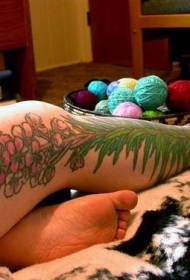 Leg color large plant safflower tattoo pattern