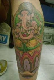 erkek bacak rengi fil tanrısı dövme deseni