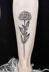 kuitpunt doorn fijne bloemen tattoo patroon