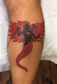 Devil Angel Wings Tattoos Pojkar kalvar på färgade demon tatueringsbilder