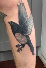 calf European and American school birds Black gray tattoo pattern
