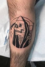 tatuaż czaszki mężczyzna shank squat tatuaż obraz